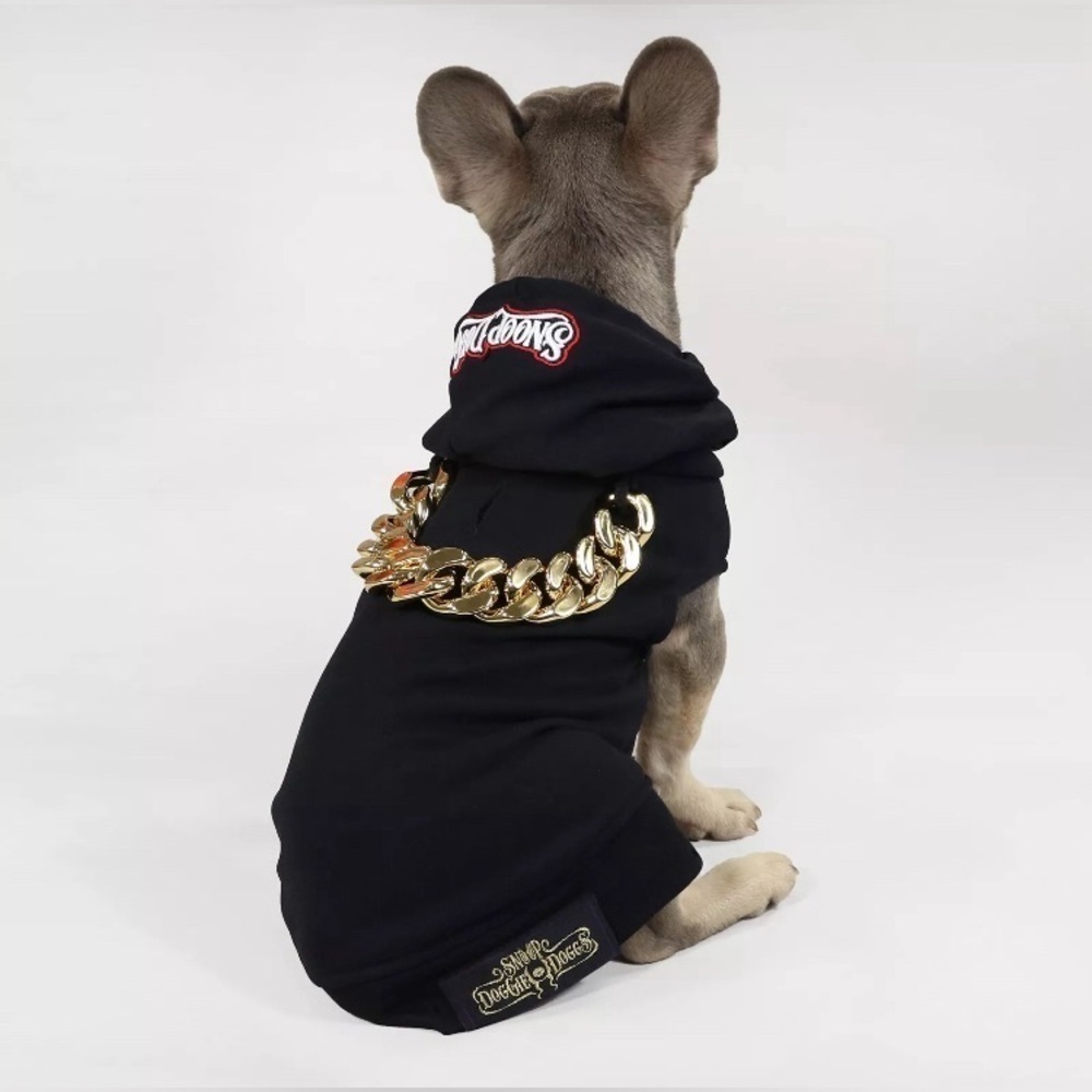 EXC Snoop Doggie Doggs Deluxe Pet Hoodie Dog Clothes, Off Chain Size Medium